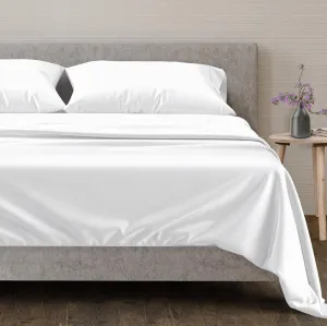 Mayfair Linen 100% Egyptian Cotton King Size Sheets Set - 4 PC Luxury Set, 600 Thread Count Egyptian Cotton Sheets King Size (White), Ultra Soft, Cooling, 16" Deep Pocket Sateen Weave Hotel Bedsheet