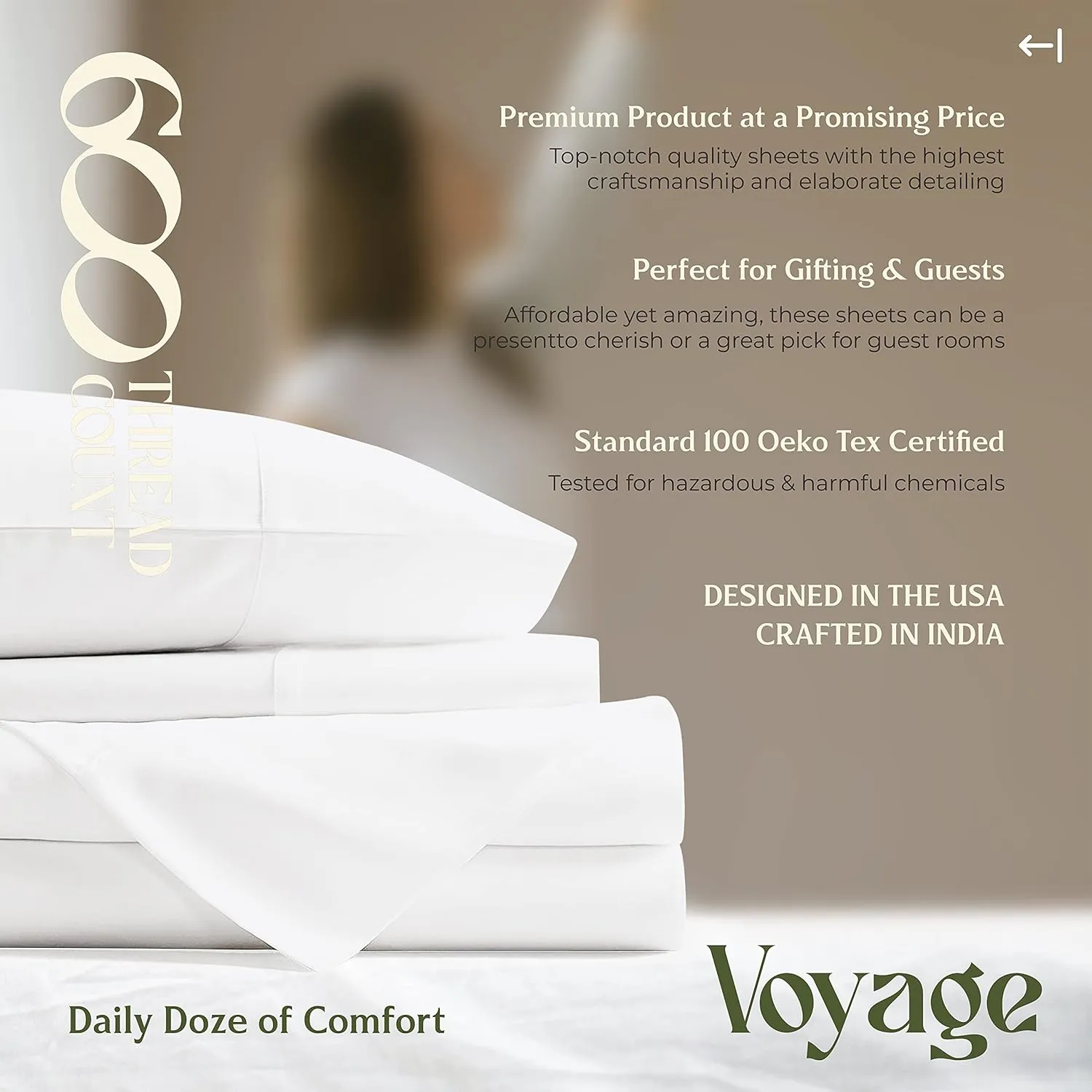 Mayfair Linen 100% Egyptian Cotton King Size Sheets Set - 4 PC Luxury Set, 600 Thread Count Egyptian Cotton Sheets King Size (White), Ultra Soft, Cooling, 16" Deep Pocket Sateen Weave Hotel Bedsheet