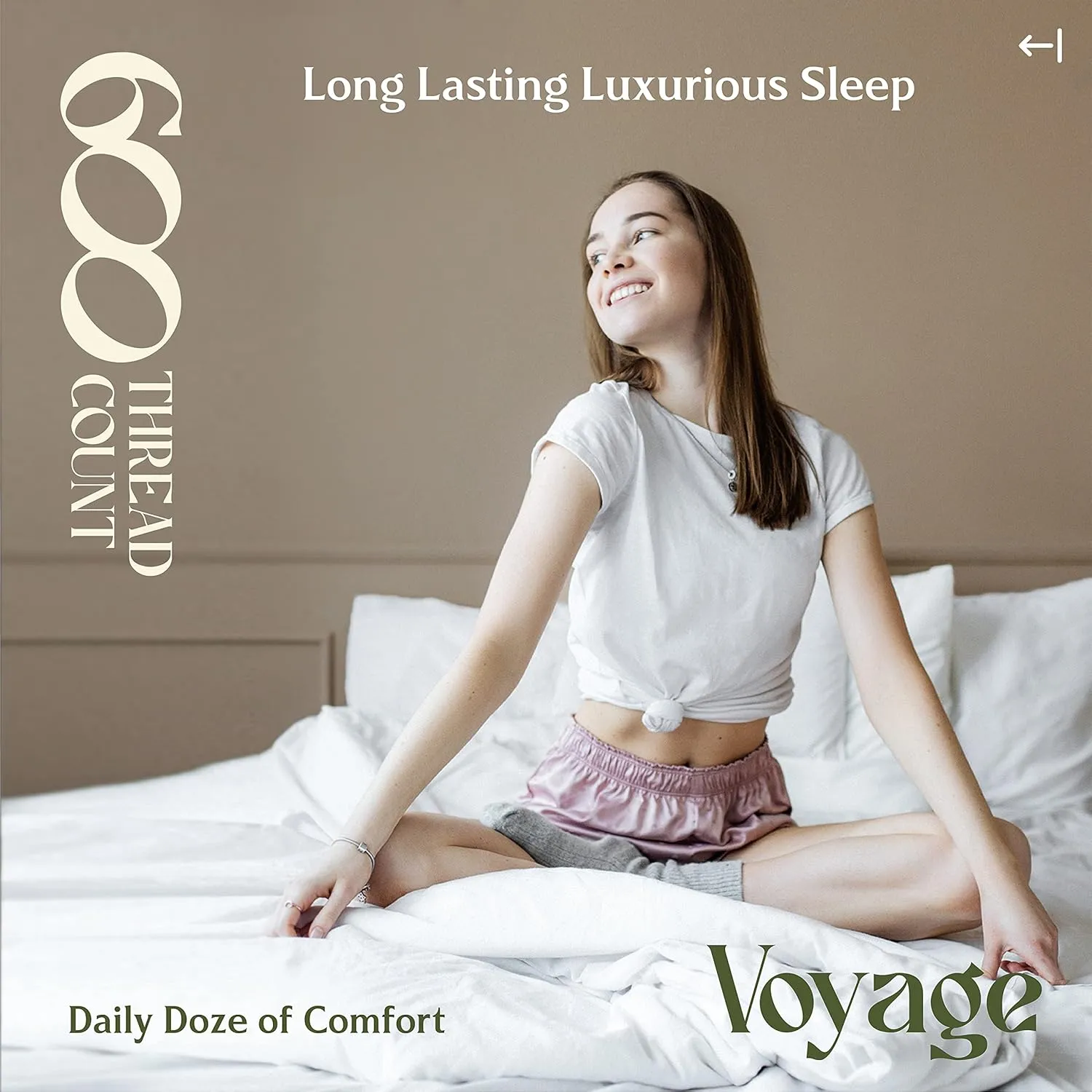 Mayfair Linen 100% Egyptian Cotton Sheets California King Size Bed Set - 4 PC 600 Thread Count Cal King Sheets Set Egyptian Cotton (Ivory), Soft, Cooling, 16" Deep Pocket Sateen Luxury Hotel Bedsheet