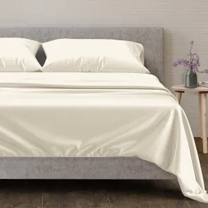 Mayfair Linen 100% Egyptian Cotton Sheets King Size Bed Set - 4 PC 600 Thread Count King Sheets Set Egyptian Cotton (Ivory), Ultra Soft, Cooling, 16" Deep Pocket Sateen Weave Luxury Hotel Bedsheet