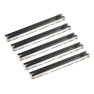 MECCANIXITY 5Pcs Straight Double Linear Slide Potentiometer 8 Pin B10Kx2 128mm(L) 100mm Travel 8x8mm Handle Fader Variable Resistors Mixer Electronic Potentiometer for Dimming Tuning