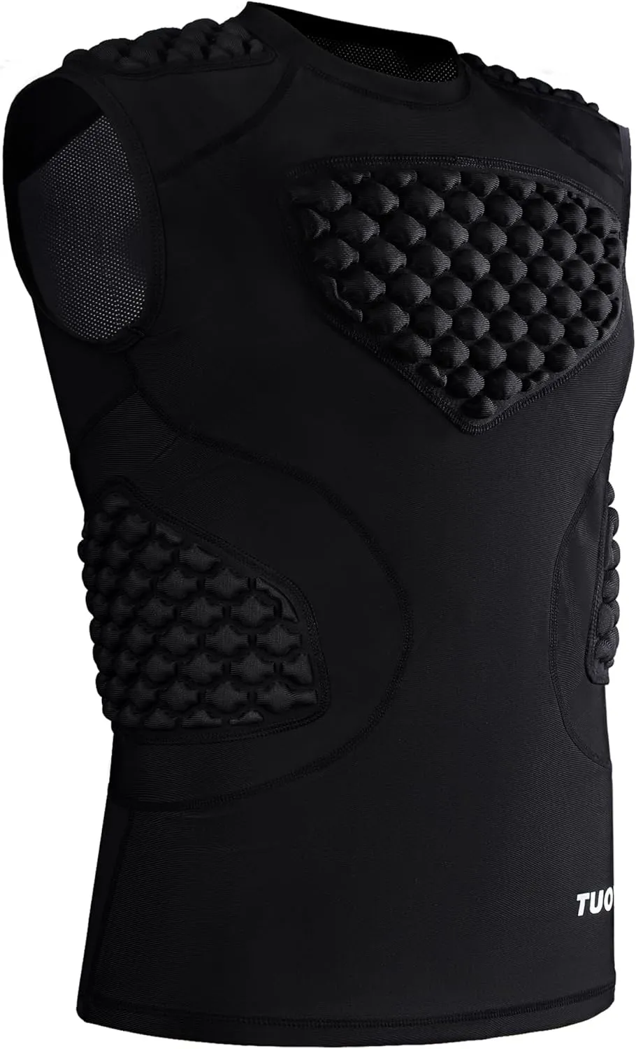 Men Football Padded Compression Shirt 5-Pads Chest Rib Protector Padded Shirt for Football Rugby Baseball Lacrosse