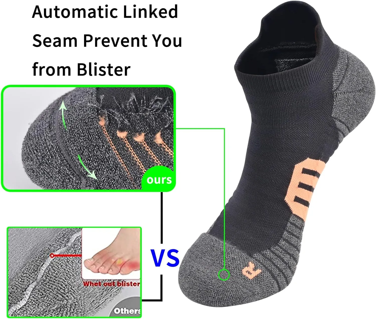 Men's Anti Stink Odor Control Padded Thick Low Cut Ankle Sneaker Running Socks