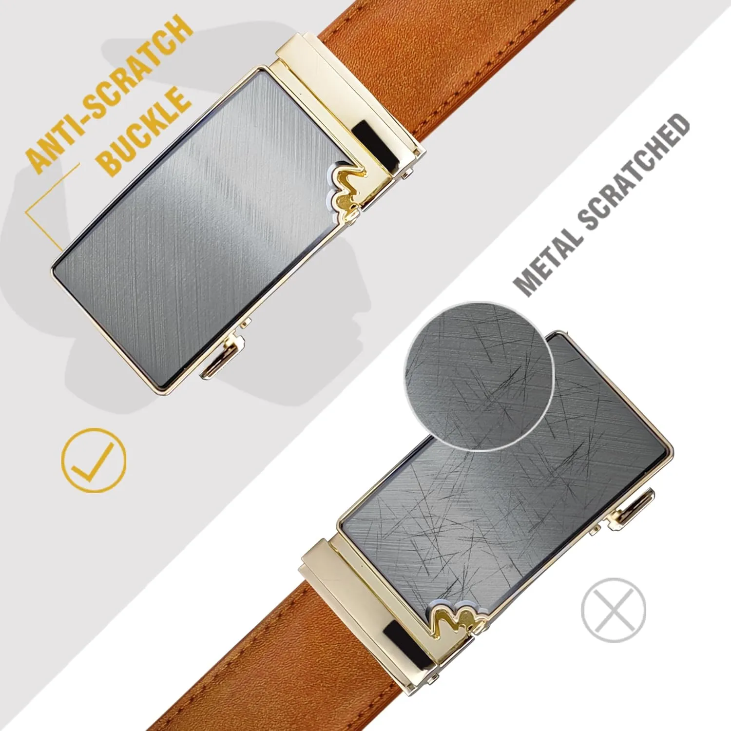 Men's Belts Leather Ratchet Dress Belts for Men Adjustable Belt for Casual Jeans