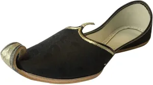Men's Gold Khussa Shoes Punjabi Jutti Indian Ethnic Mojari Tribal Bridal Shoes