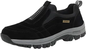 Men's Hiking Shoes Slip on Loafers Wide Trekking Trails Sneakers with Arch Support Comfortable Outdoor Walking Shoes
