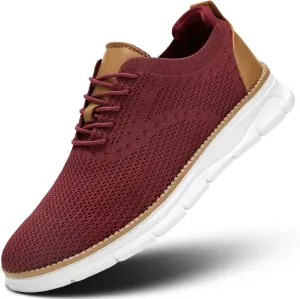 Men's Mesh Sneakers Oxfords Lace-Up Lightweight Casual Walking Shoes Driving Shoes