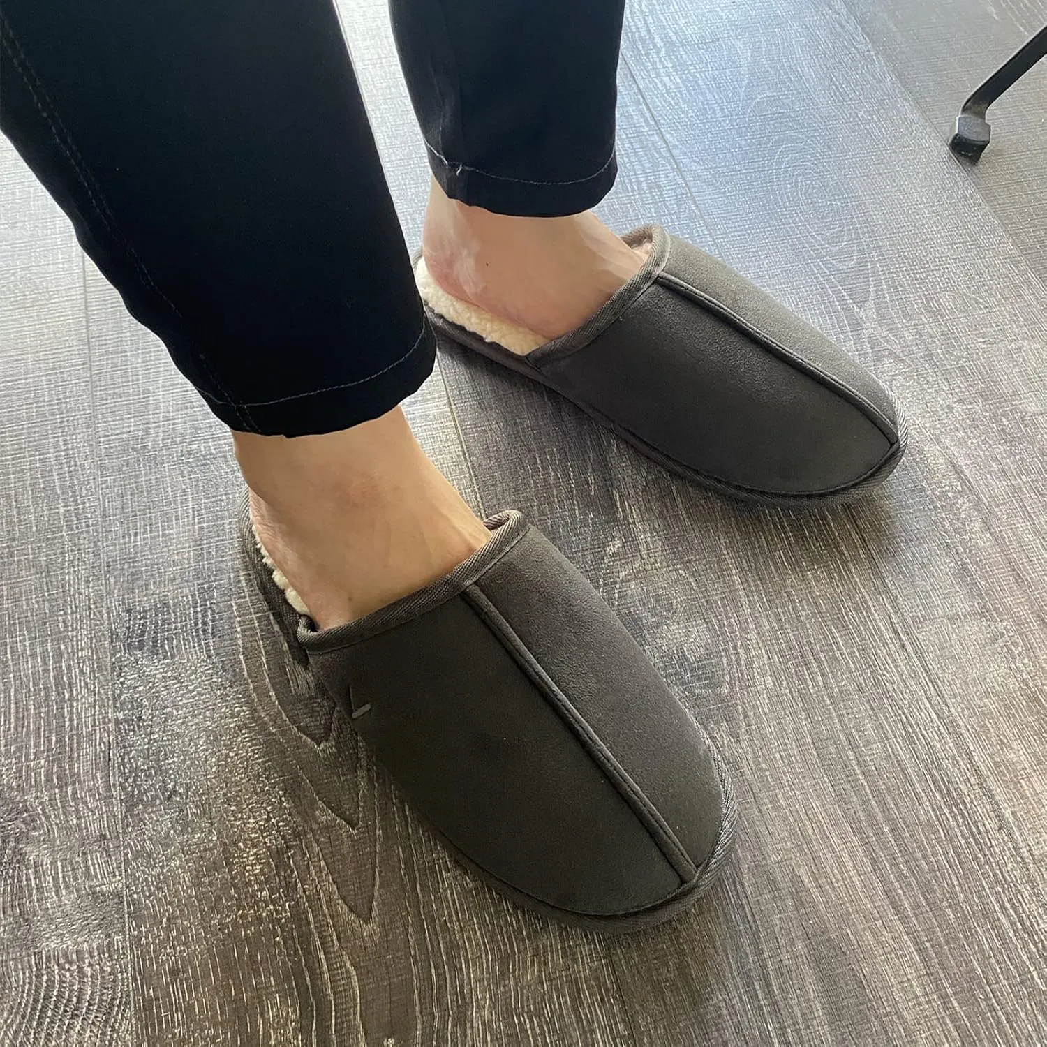 Mens Scuff Slippers Micro Suede Memory Foam Slide Clogs Slip on Indoor Outdoor House Shoes