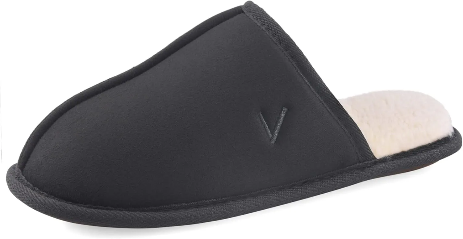 Mens Scuff Slippers Micro Suede Memory Foam Slide Clogs Slip on Indoor Outdoor House Shoes
