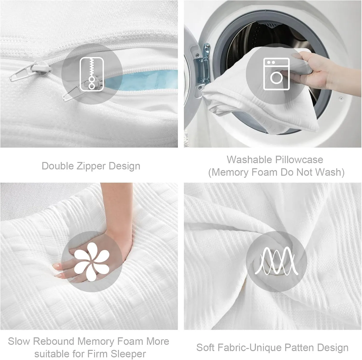 Meoflaw Cooling Pillows for Sleeping Standard Size Set of 2,Shredded Memory Foam Bed Pillow,Adjustable Loft Standard Pillow for Side & Back Sleeper-Medium Firm