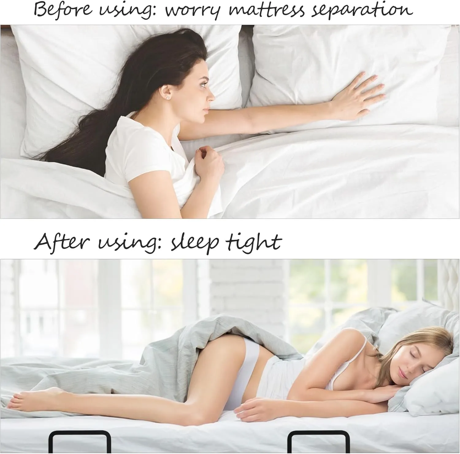 Metal Bed Frame Mattress Slide Stopper(H5.2) 4Pcs Keeping Mattress from Sliding for Foot of Adjustable Beds