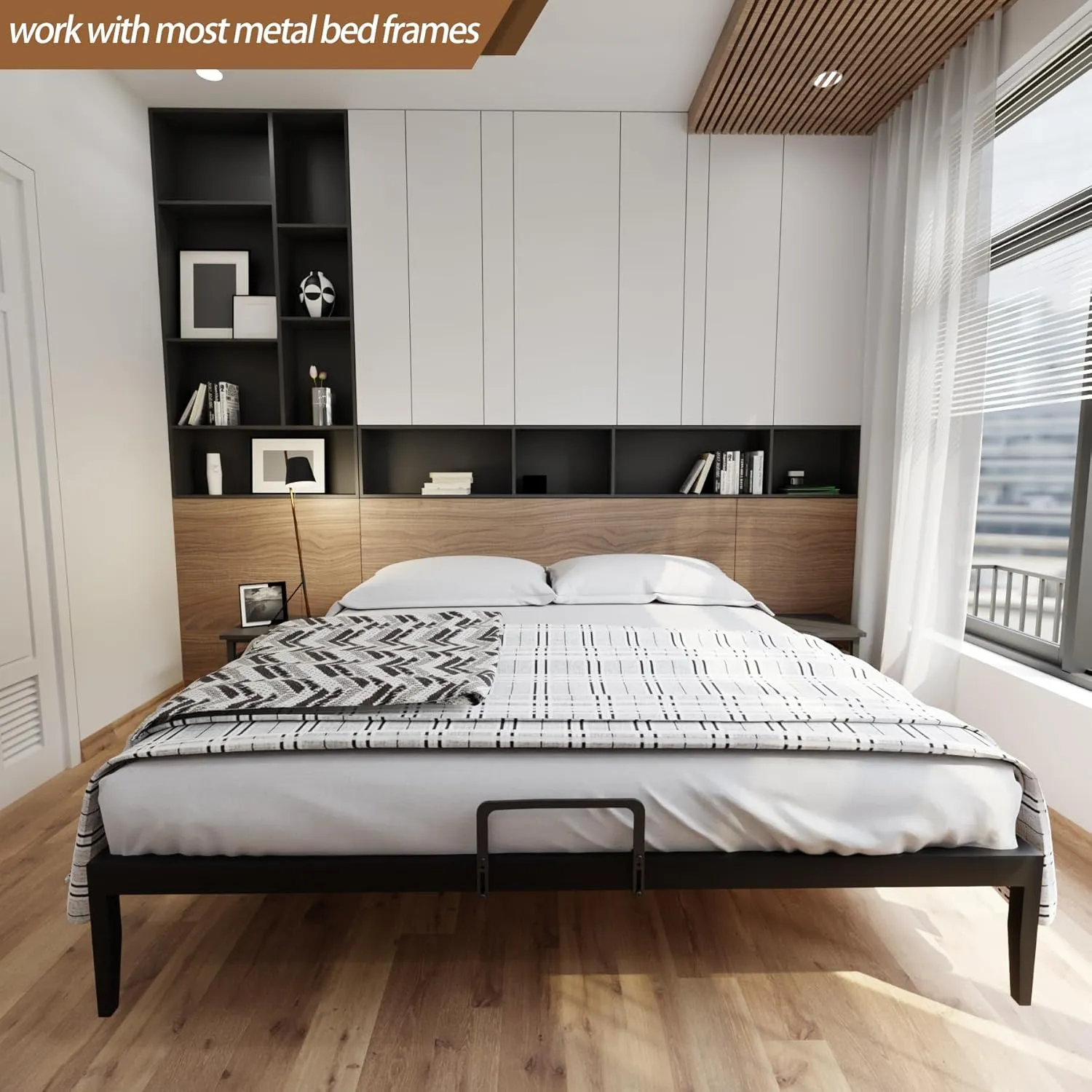 Metal Bed Frame Mattress Slide Stopper(H5.2) 4Pcs Keeping Mattress from Sliding for Foot of Adjustable Beds