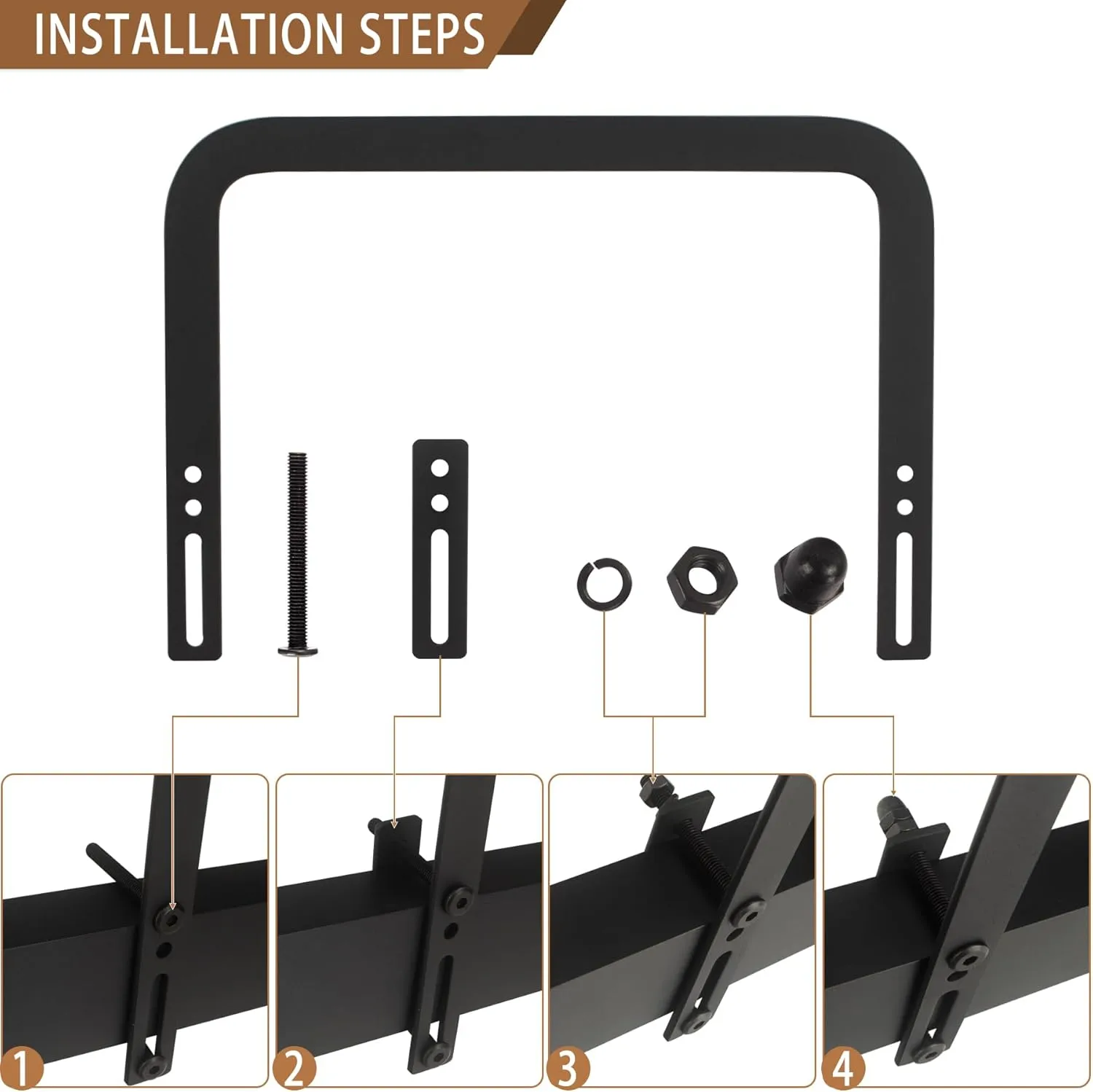 Metal Bed Frame Mattress Slide Stopper(H5.2) 4Pcs Keeping Mattress from Sliding for Foot of Adjustable Beds