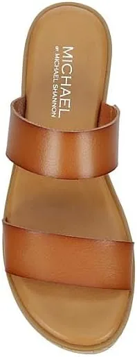 Michael By Michael Shannon Pierre - Women's Platform Open Toe Two Band Slip-On Slide Sandals