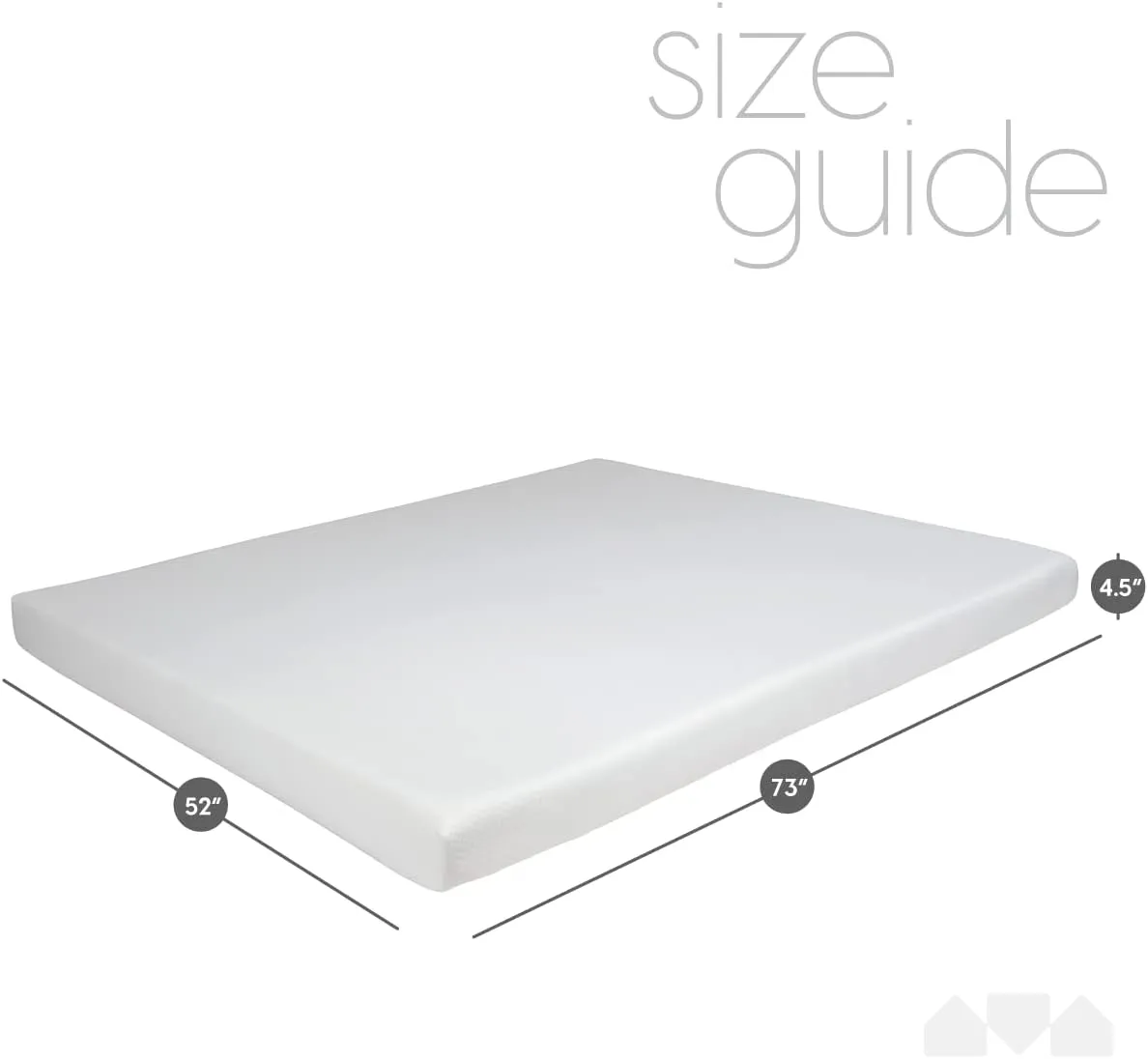 Milliard 4.5 Inch Memory Foam Replacement Mattress with Breathable, Waterproof and Washable Cover for Full Size Sleeper Sofa and Couch Beds (Sofa Not Included) - Full