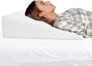 Milliard Wedge Pillow for Sleeping, Acid Reflux, Heartburn, and GERD, with Memory Foam Top, Breathable and Removable Washable Cover (7.5 in Height by 25 in Wide)