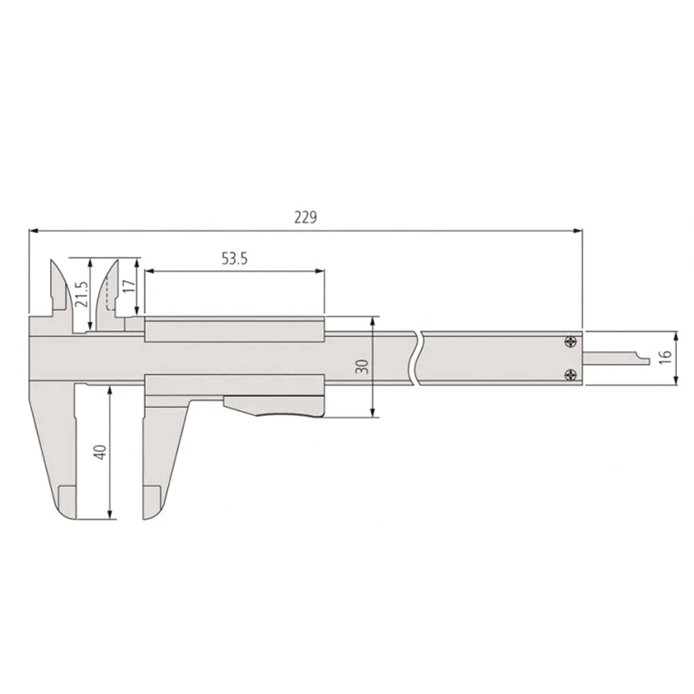 Mitutoyo 531-128 Vernier Calipers, Stainless Steel, for Inside, Outside, Depth and Step Measurements, Inch/Metric, 0"/0mm-6"/150mm Range,  /-0.0011"/0.03mm Accuracy, 0.001"/0.02mm Resolution, 40mm Jaw Depth