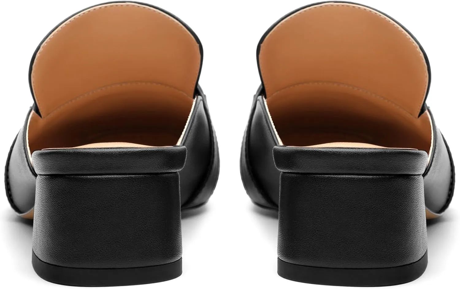 Mules Shoes for Women, Women's Chunky Mules Square Toe Slip on Comfortable Dress Casual Low Heel Metal Buckle Backless Slides Loafer Shoes 1.4 Inch