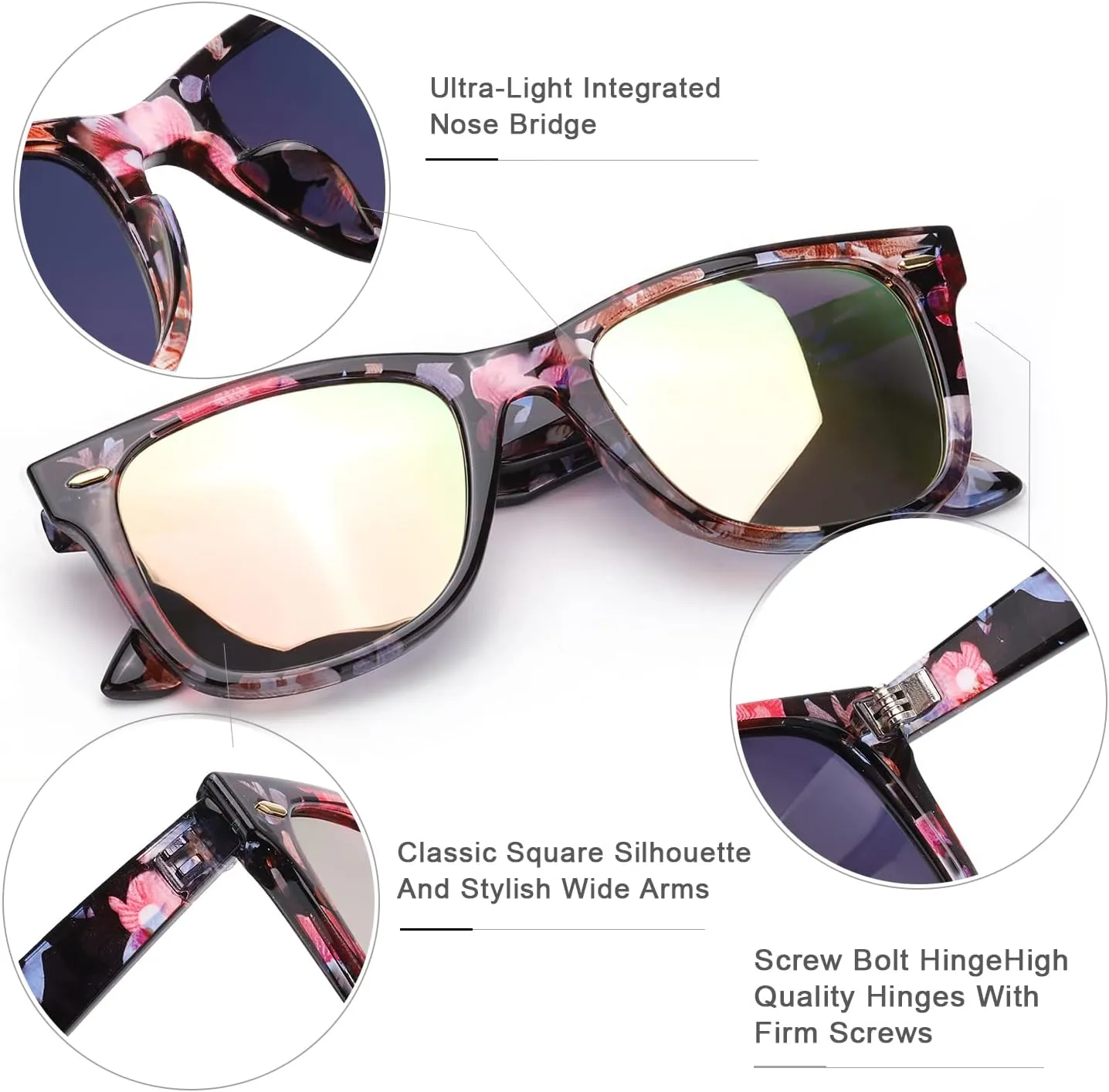 Myiaur Classic Sunglasses for Women Polarized Driving Anti-Glare UV Protection