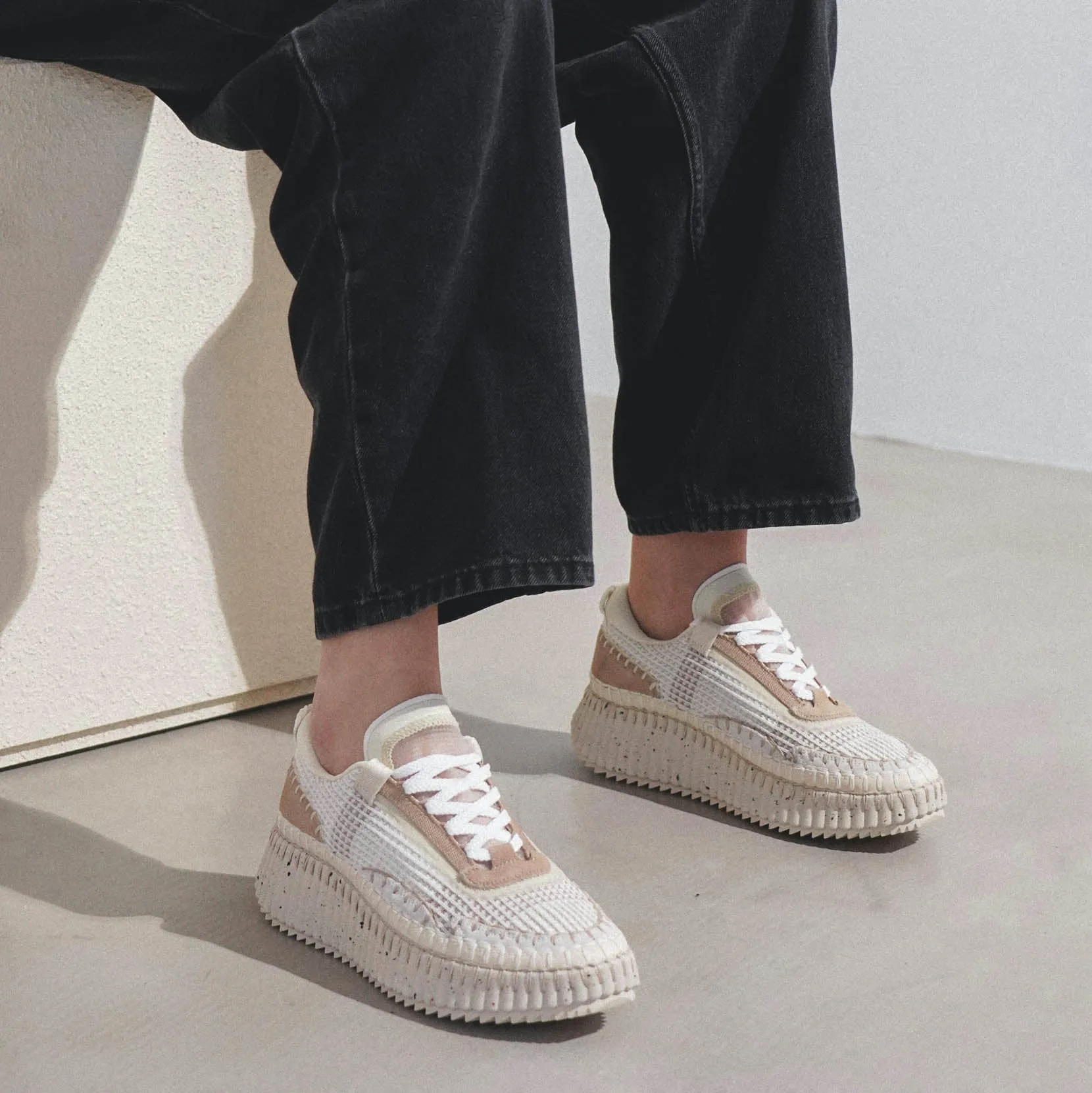 Nama beige mesh sneakers