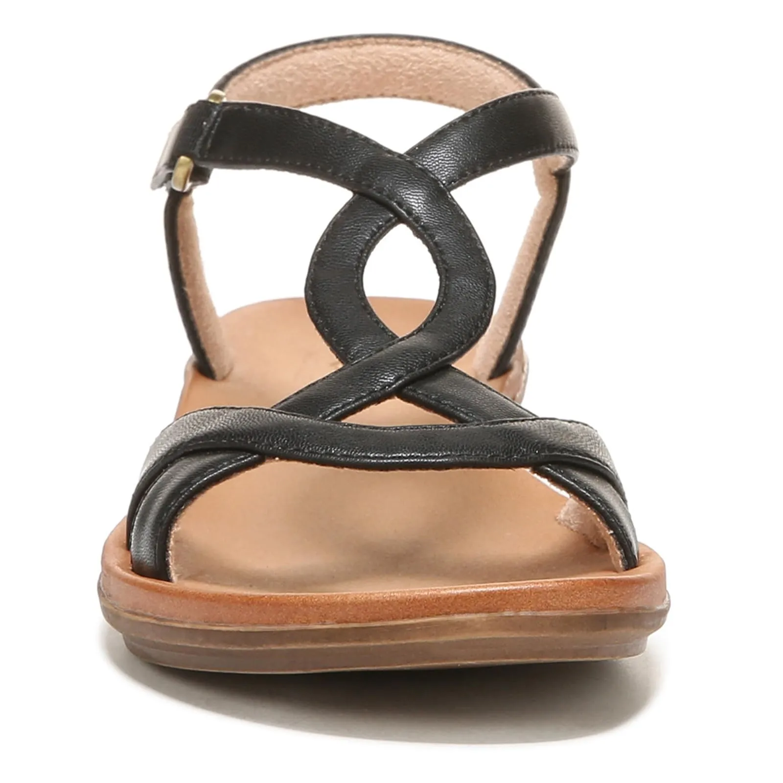Naturalizer SOUL Womens Solo Strappy Flat Memory Foam Casual Sandals,Black,10M