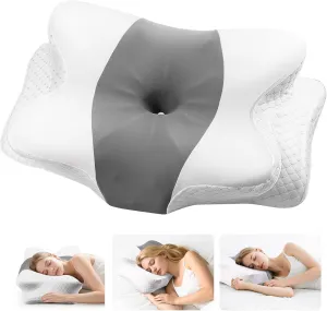 Neck Pillow - Memory Foam Pillow for Side Sleepers, Back & Stomach Sleepers with Ergonomic Support, Side Sleeper Pillow, Cervical Neck Pillow for Neck Pain Relief - Office, Travel & Home