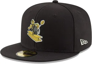 New Era Men's Black Pittsburgh Steelers Omaha Throwback 59FIFTY Fitted Hat