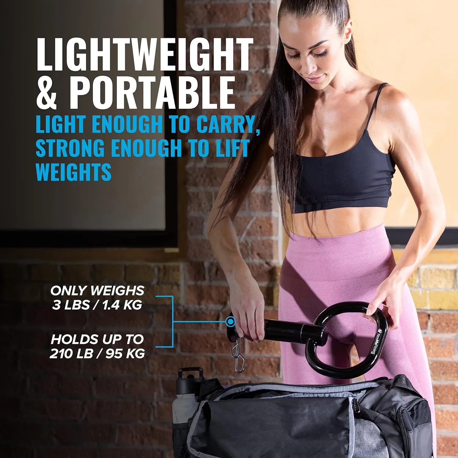 NewMe Fitness Adjustable Kettlebell Handle for Strength Training Kettlebells for Weight Plates - Home or Gym Workout- Ergonomic Design for a Comfortable, Non-Slip Grip