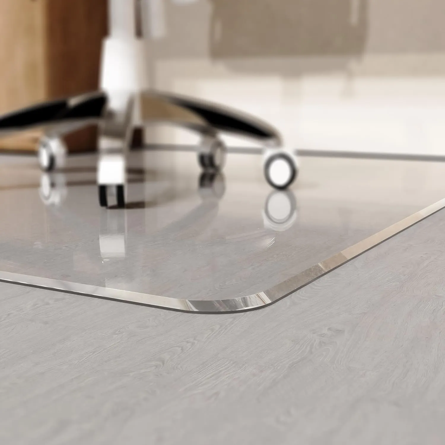 Office Chair Mat 48" x 60" for Carpet and Hardwood Floor, Easy Roll On/Off for Beveled Edge Design, Heavy Duty and Durable Non-Slip Floor Protector, Highly Clear and Hard