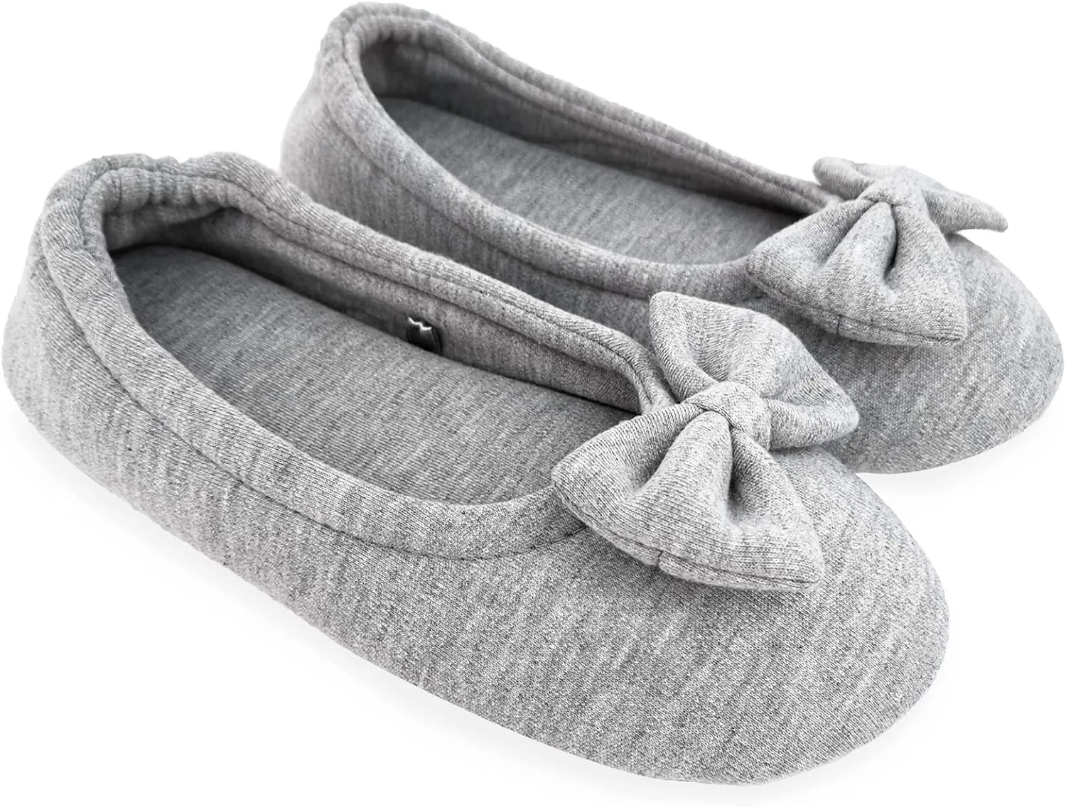ofoot Womens House Cotton Ballerina Slippers Soft Ballet Style Flat Shoes Comfortable Memory Foam Soled Non Slip Rubber Bottom