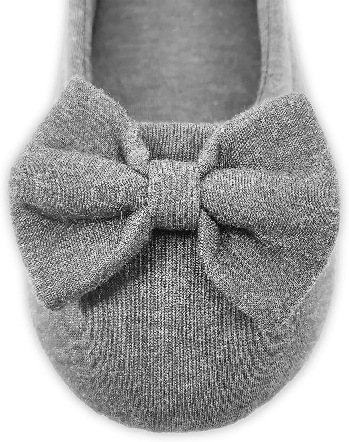 ofoot Womens House Cotton Ballerina Slippers Soft Ballet Style Flat Shoes Comfortable Memory Foam Soled Non Slip Rubber Bottom