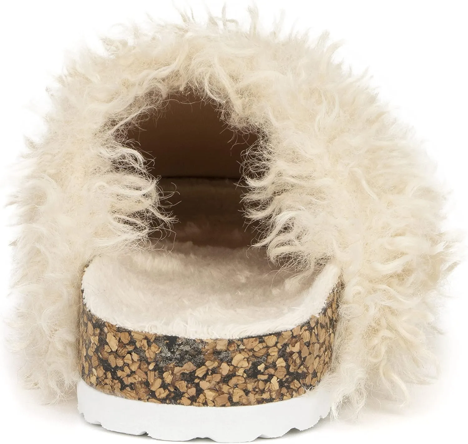 Olivia Miller Women’s Fashion Shoes, Faux Fur EVA Slippers Closed Toe Slip On Indoor Outdoor House Slides Flat Sandals