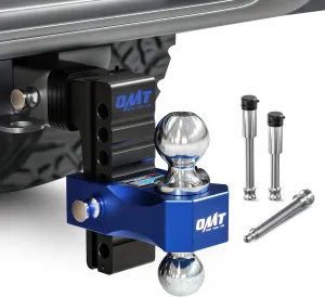 Orion Motor Tech Adjustable Trailer Hitch, 6 in Drop & Rise Hitch Fits 2 in Receiver, 12500 LBS GTW, Heavy Duty Aluminum Tow Hitch for Truck with Two Anti-Theft Locking Hitch Pins for Class III & IV