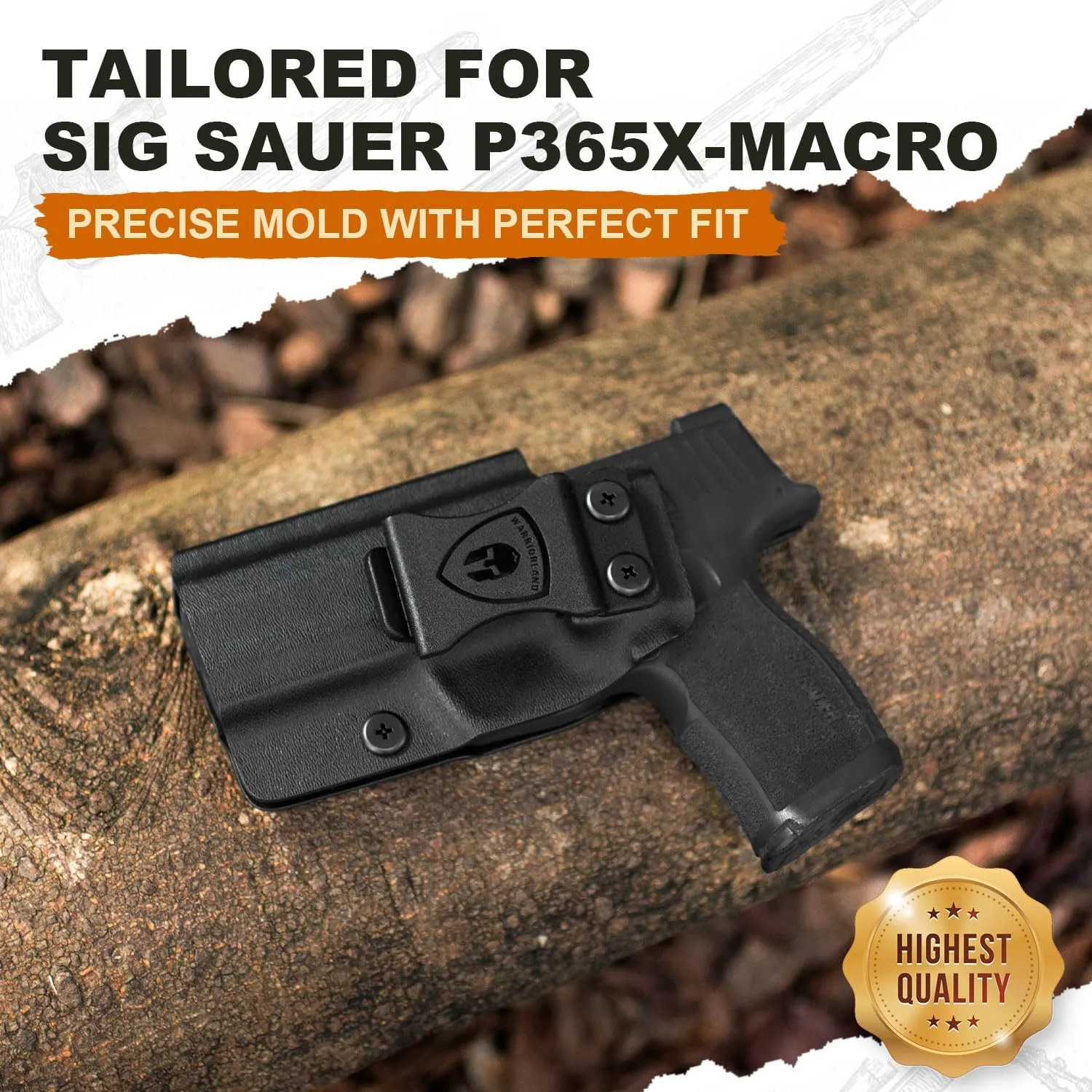 P365 X Macro Holster IWB Kydex Holster Optics Cut Fit: Sig Sauer P365-XMACRO, Inside Waistband Appendix Carry Holster Sig P365 X Macro, Adj. Retention & Cant, Right Hand/Left Hand Optional