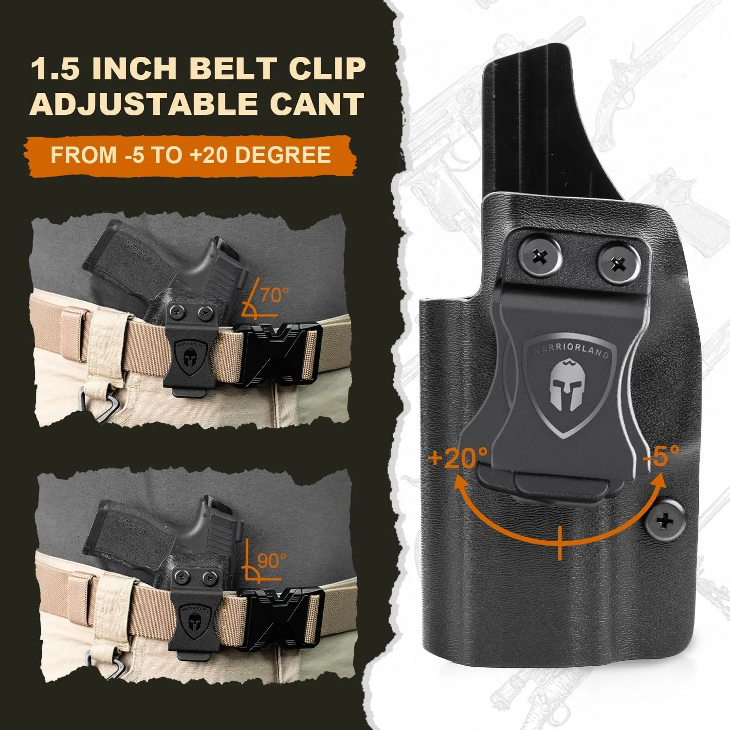 P365 X Macro Holster IWB Kydex Holster Optics Cut Fit: Sig Sauer P365-XMACRO, Inside Waistband Appendix Carry Holster Sig P365 X Macro, Adj. Retention & Cant, Right Hand/Left Hand Optional