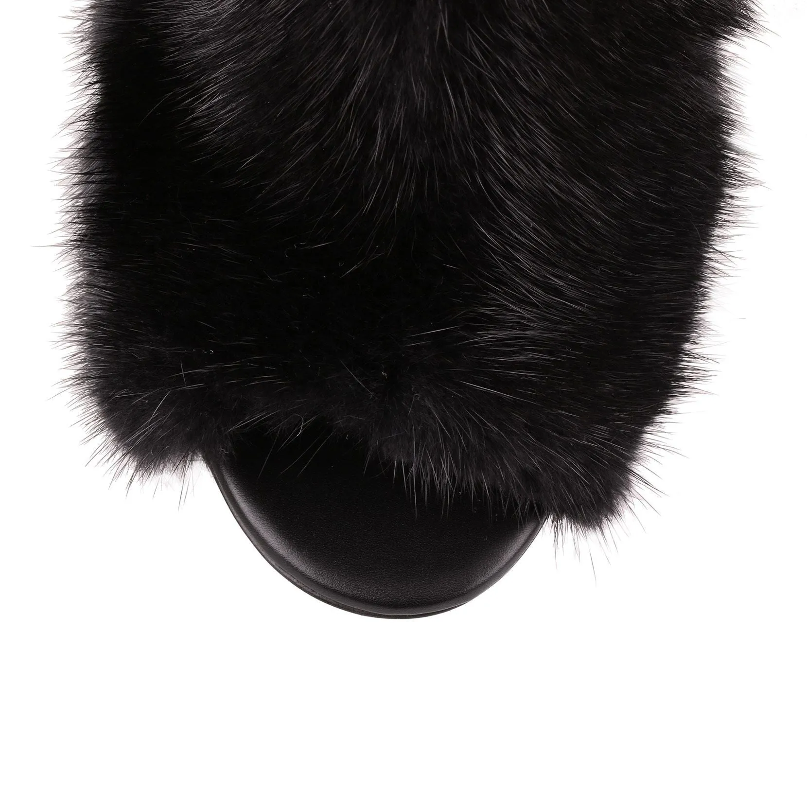 Paris black mink mule