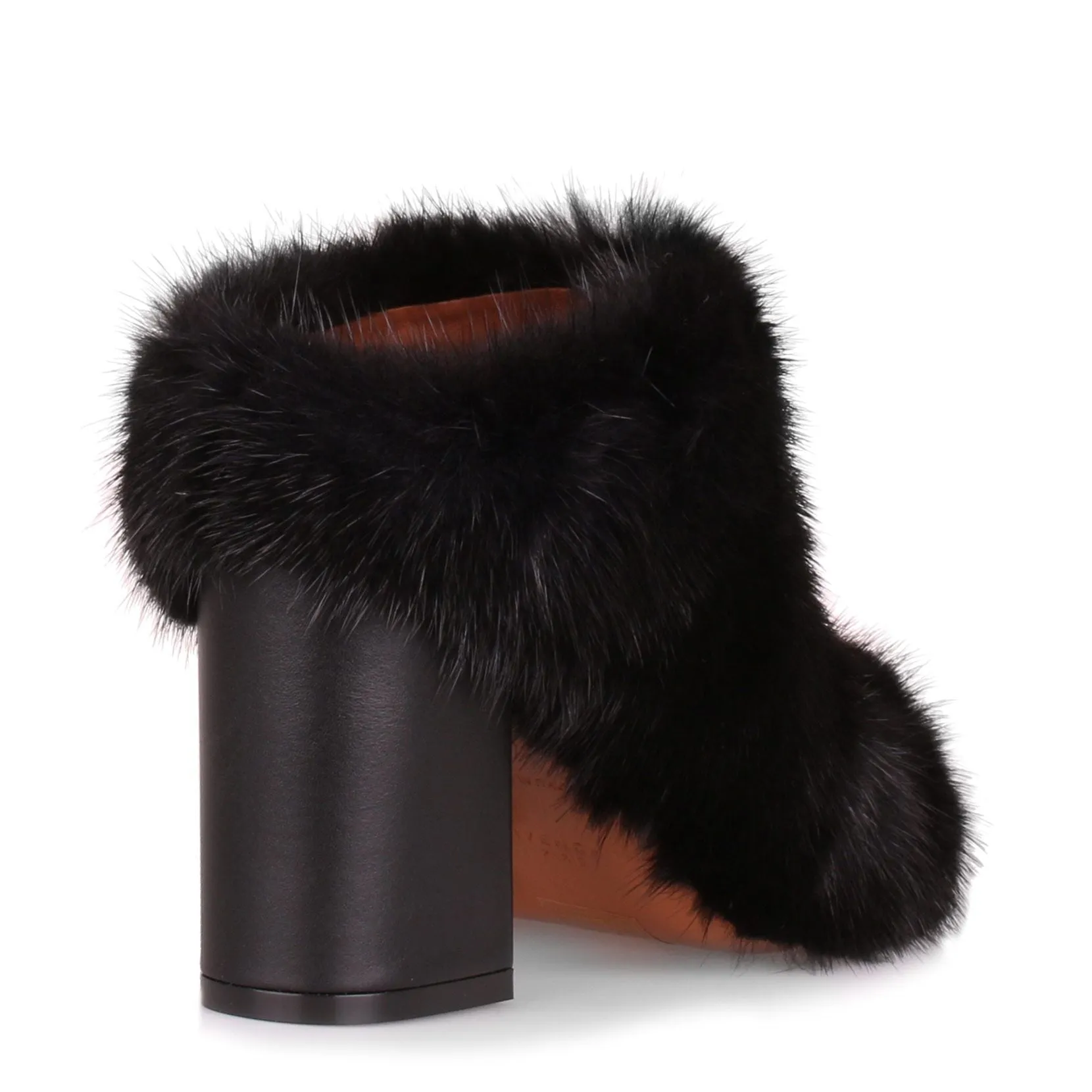 Paris black mink mule