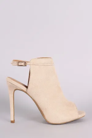 Peep Reliable Must-have item Booties Suede Mule Toe Anne Michelle