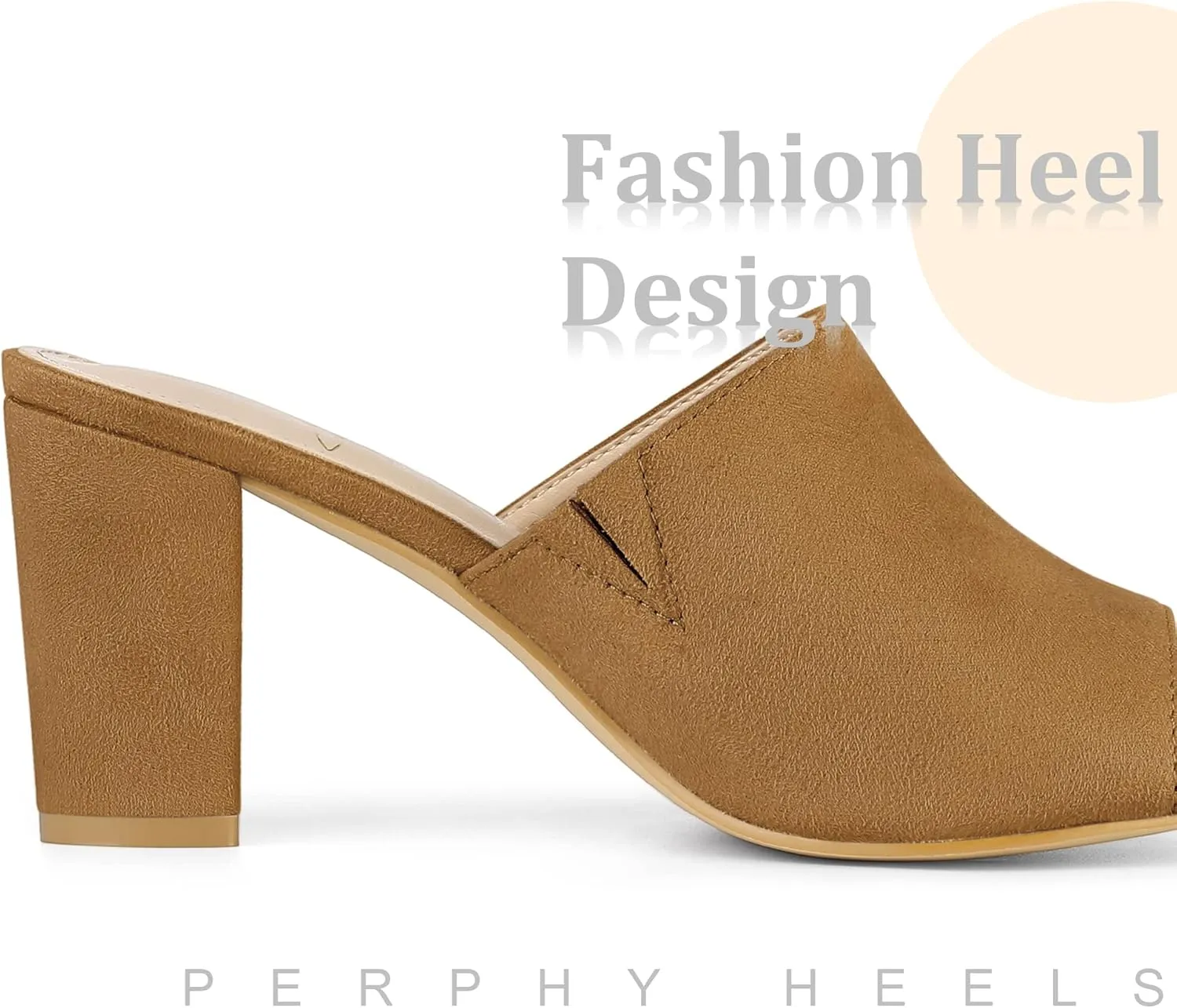 Perphy Slip on Chunky Heels Mules Slide Sandals for Women