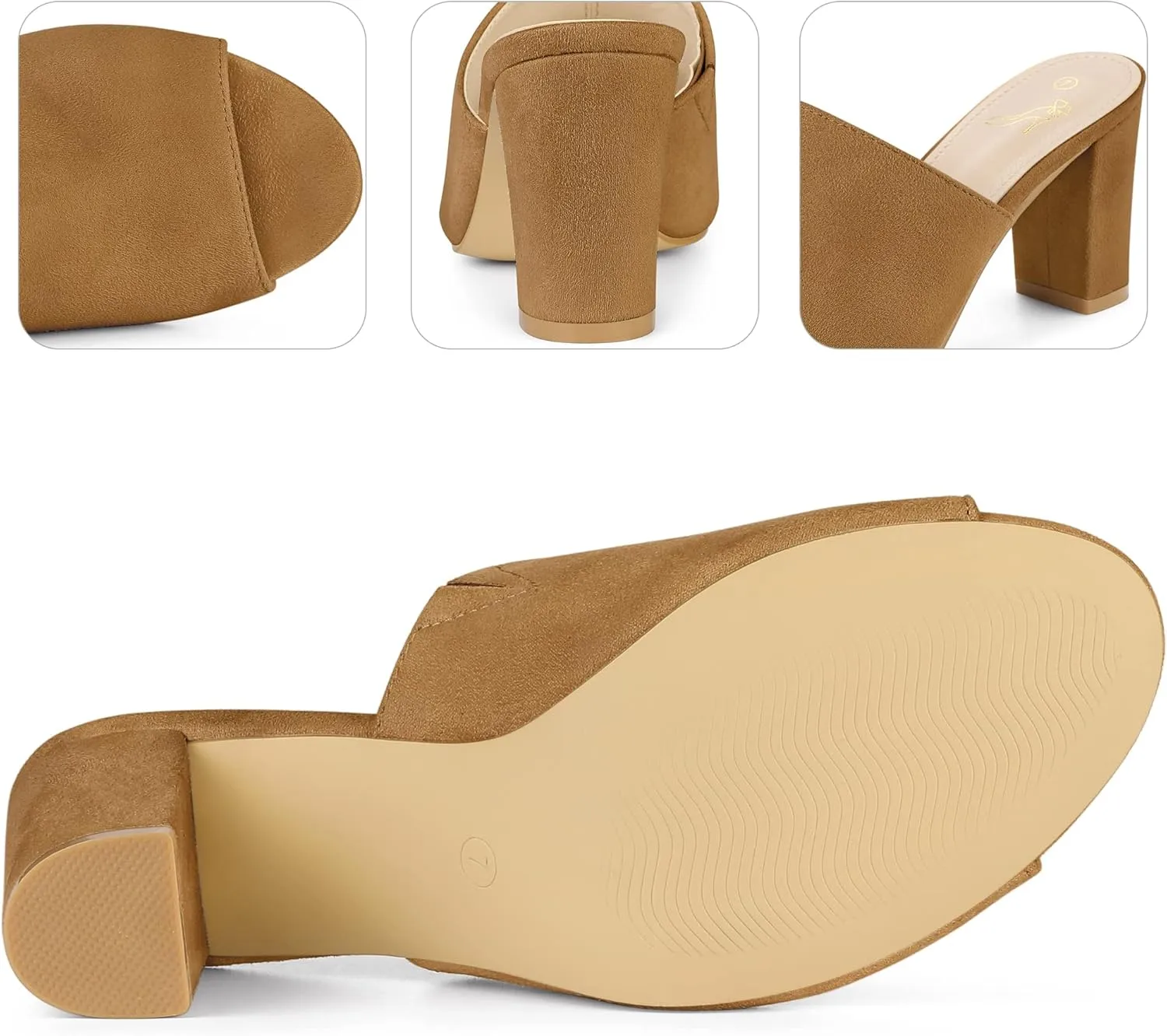 Perphy Slip on Chunky Heels Mules Slide Sandals for Women