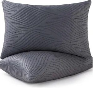 Pillows Queen Size Set of 2 Cooling Memory Foam Pillows for Sleeping Adjustable Medium Firm Back and Side Sleeper