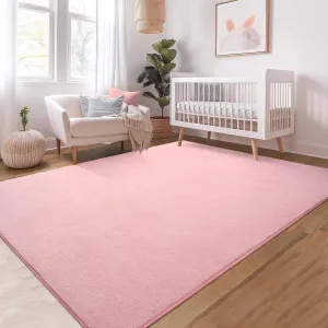Pink Rugs for Bedroom Girls,Thicked Memory-foam Rugs for Kids Nursery Room,Light Pink Rugs for Living Room,Cute Pink Carpets 4x6,Aesthetic Dorm Apartment Area Rug Home Decor