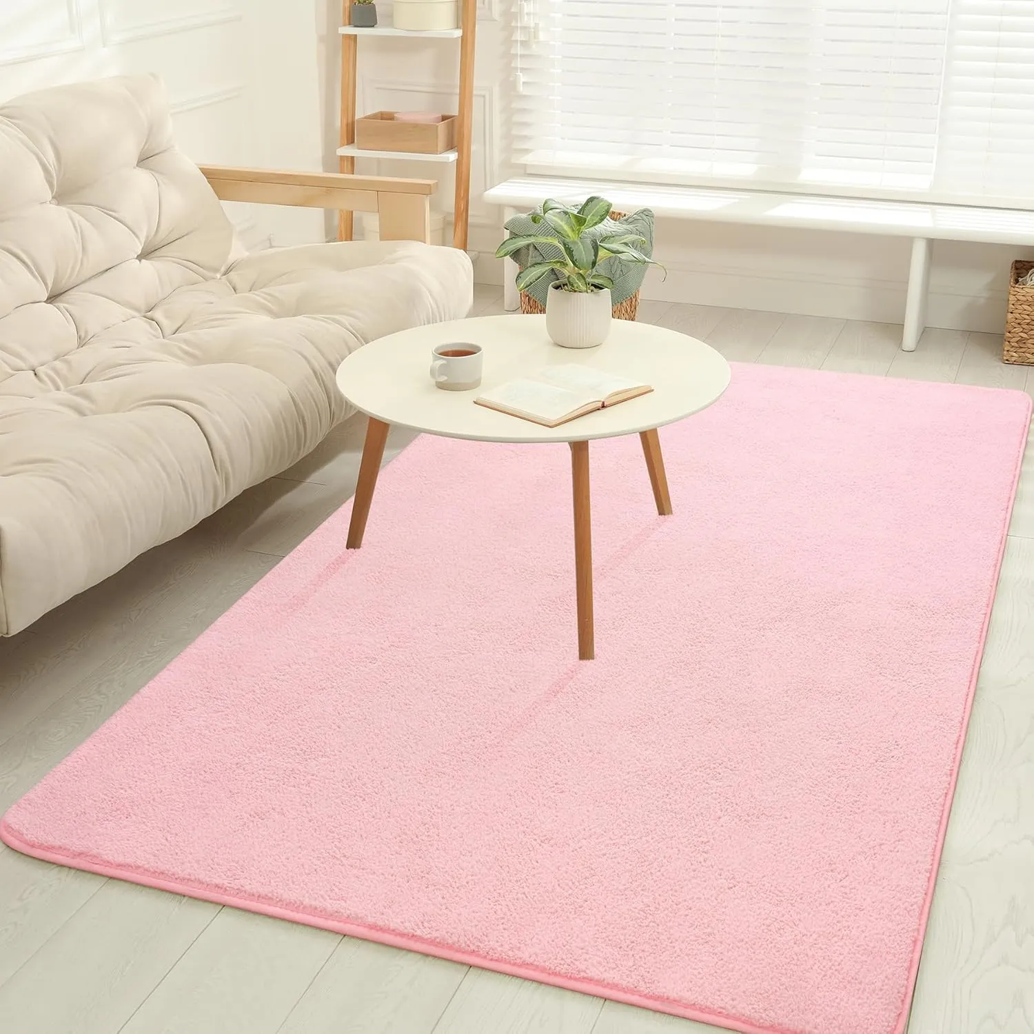 Pink Rugs for Bedroom Girls,Thicked Memory-foam Rugs for Kids Nursery Room,Light Pink Rugs for Living Room,Cute Pink Carpets 4x6,Aesthetic Dorm Apartment Area Rug Home Decor