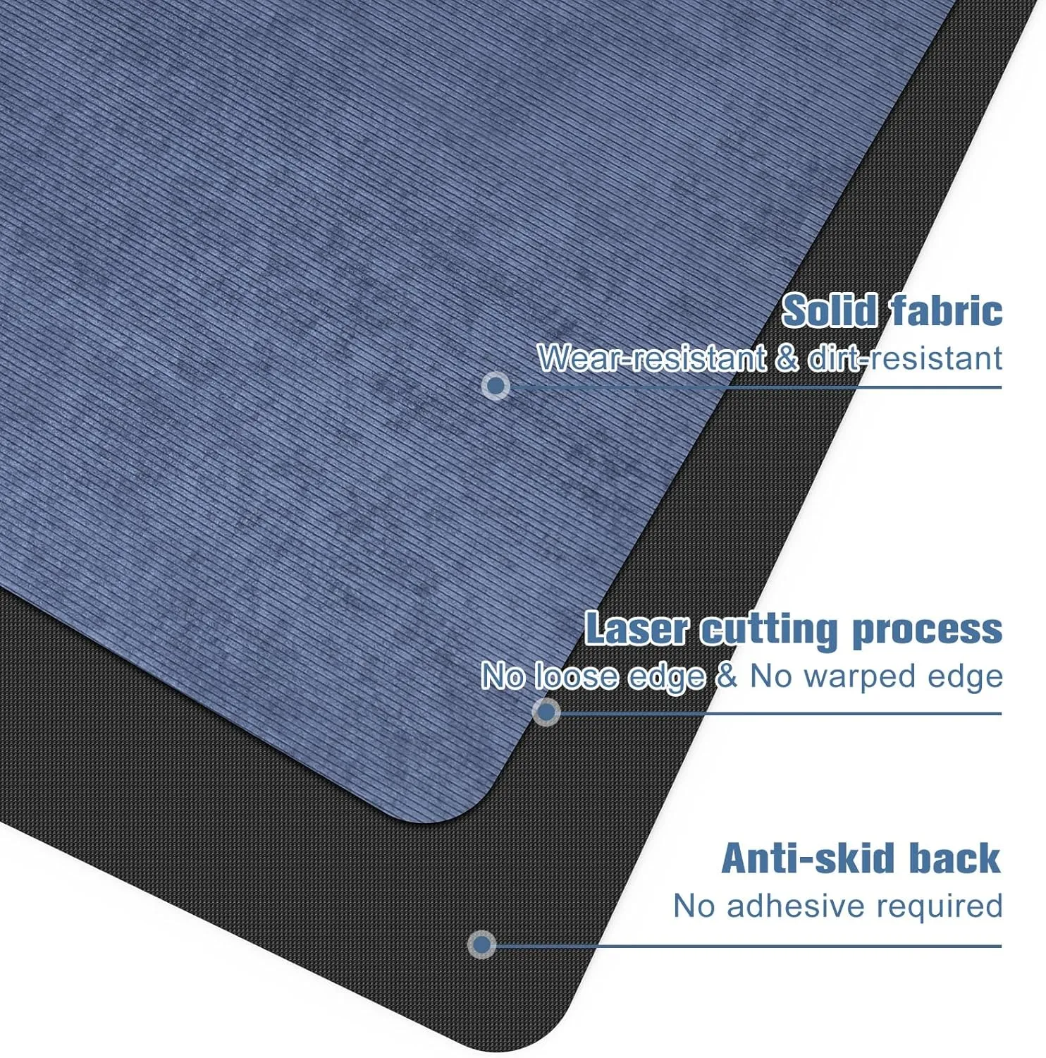 Placoot Office Chair Mat for Hardwood Floor, 55"x35" Corduroy Surface Computer Chair Mat, Desk Chair Mat, Large Anti-Slip Rubber Bottom Floor Protector for Home Office Brown