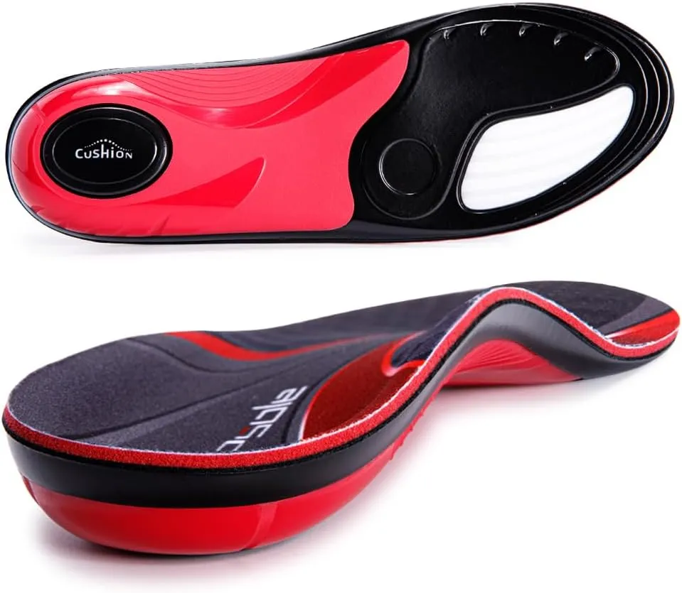 Plantar Fasciitis Insoles for Men Women, 220  Lbs Heavy Duty High Arch Support Shoe Inserts, Memory Foam Shock Absorbing Cushion for Work Boot, Flat Feet Orthotic Inserts for Foot Pain Relief