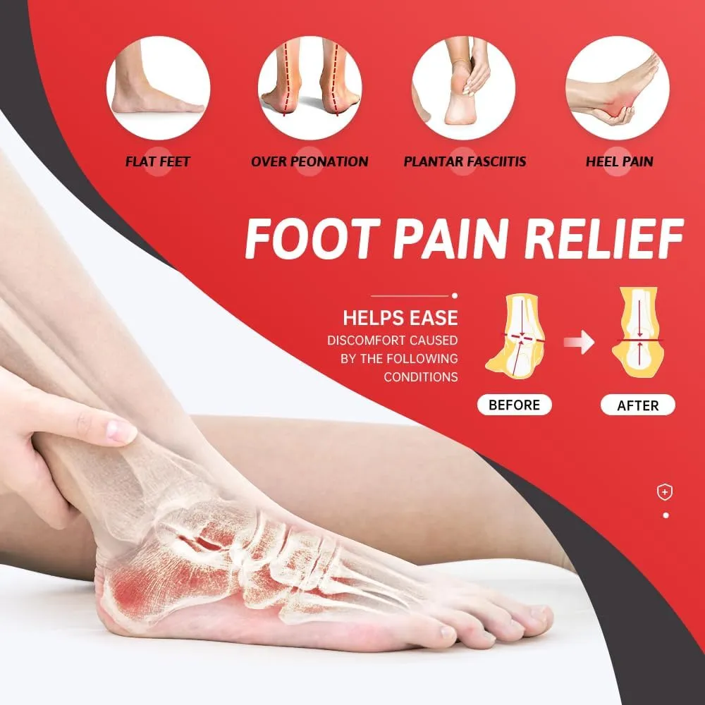 Plantar Fasciitis Insoles for Men Women, 220  Lbs Heavy Duty High Arch Support Shoe Inserts, Memory Foam Shock Absorbing Cushion for Work Boot, Flat Feet Orthotic Inserts for Foot Pain Relief