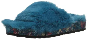 Popular picks Toe Mule Wedge Teal Slide Budget-friendly Blue Gema Sandals Furry Open Jessica Platform Simpson