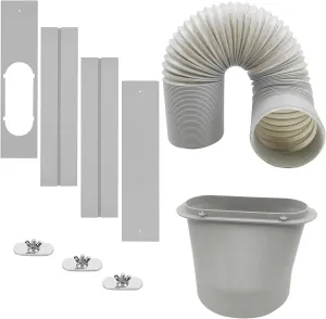 Portable Air Conditioner Window Vent Kit with 5.9” Diameter Hose, Adjustable Sliding Window Kit 59 Inch Length Exhaust Hose for Ducting Universal AC Seal Panel for Horizontal&Vertical Window