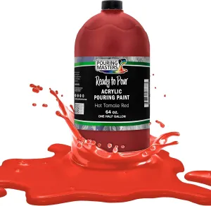 Pouring Masters Hot Tamale Red Acrylic Ready to Pour Pouring Paint – Premium 64-Ounce Pre-Mixed Water-Based - For Canvas, Wood, Paper, Crafts, Tile, Rocks and more