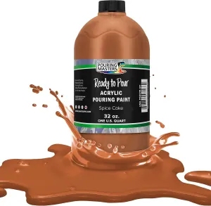 Pouring Masters Spice Cake Acrylic Ready to Pour Pouring Paint - Premium 32-Ounce Pre-Mixed Water-Based - For Canvas, Wood, Paper, Crafts, Tile, Rocks and more